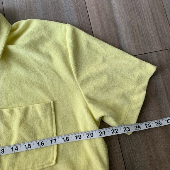 Zara women’s velour terry cloth pocket short sleeve snap button down boxy fit - Picture 8 of 9